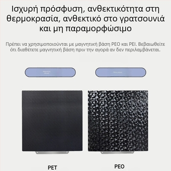 PEI θερμική βάση για 3D εκτύπωση με μαγνητική βάση και διπλής όψεως υφή