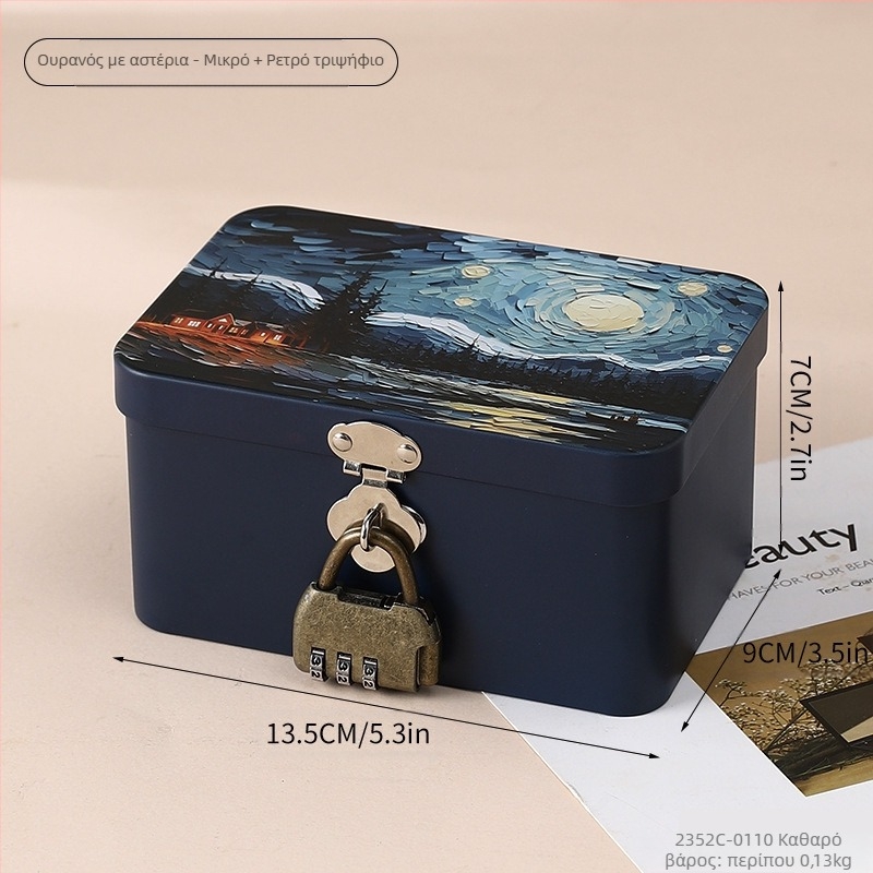 Τετράγωνο μεταλλικό κουτί συσκευασίας από tinplate, μοντέλο 2352A, offset εκτύπωση, για γενική συσκευασία