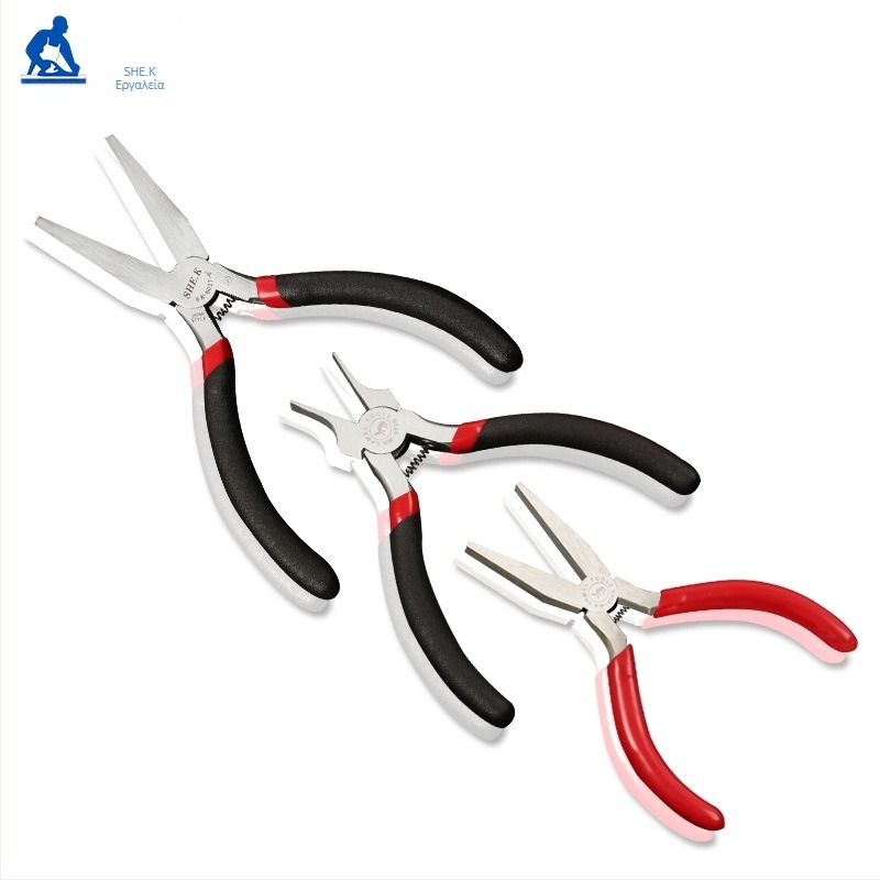 Camel SMW πένσες για κοσμήματα με επίπεδη μύτη χωρίς δόντια, χειροποίητες, 55# ατσάλι, λαβή PVC, ιαπωνικού στιλ