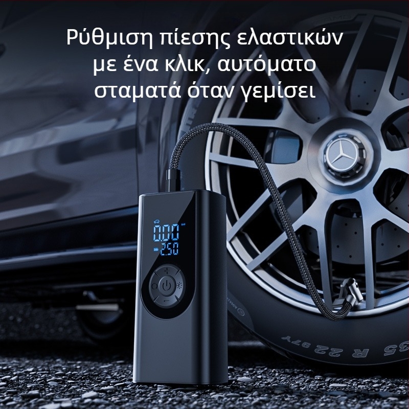 Shunwei ασύρματη αντλία αέρα αυτοκινήτου με ψηφιακή οθόνη, 11.1V, 100W, 30 L/min