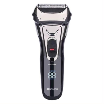 Ηλεκτρική ξυριστική μηχανή με πλωτή κεφαλή, τρία κινούμενα λεπίδια, πλένεται, διάρκεια μπαταρίας 80 λεπτών, φόρτιση 2 ωρών