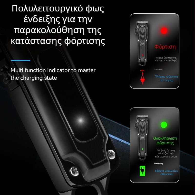 Kemei KM-1071 Επαγγελματικός ηλεκτρικός κουρευτής μαλλιών με USB φόρτιση, μοτέρ με ψήφτρες, κεφαλή κοπής από ανοξείδωτο ατσάλι, ABS περίβλημα, ενσωματωμένη μπαταρία 1200–2000mAh, χρόνος λειτουργίας 1–3 ώρες