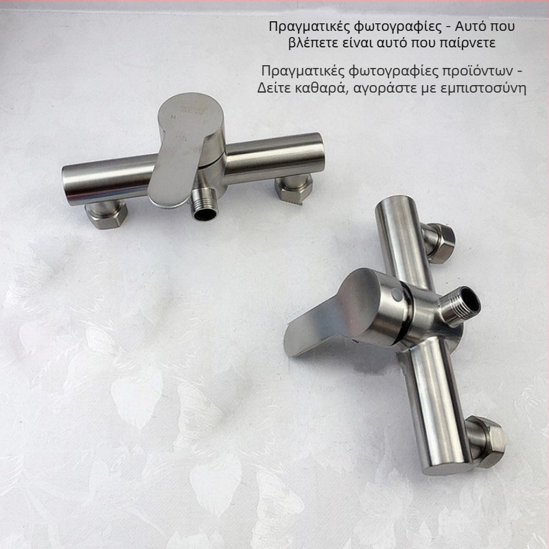 Κρυφή ντους-βρύση από ανοξείδωτο ατσάλι, εντοιχισμένη εγκατάσταση, κεραμικός πυρήνας βαλβίδας