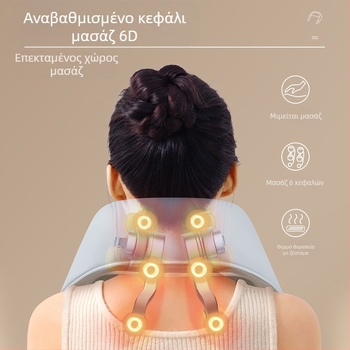Bei Li – Μασάζ ώμων και λαιμού με μαντήλι, 6 κεφαλές μασάζ, υπέρυθρη θέρμανση, χρονόμετρο, μοντέλο BL-JSS-317