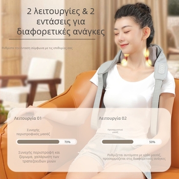 Bei Li – Μασάζ ώμων και λαιμού με μαντήλι, 6 κεφαλές μασάζ, υπέρυθρη θέρμανση, χρονόμετρο, μοντέλο BL-JSS-317