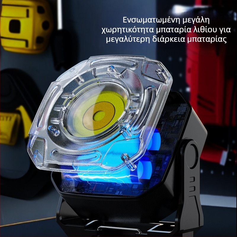 LED φορητό φως για κάμπινγκ και λήψεις, 8W, 3.7V, επαναφορτιζόμενο USB, διακόπτης πατήματος