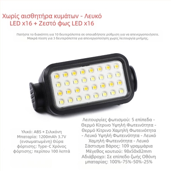 Φακός κεφαλής COB LED, USB επαναφορτιζόμενος, 30W, μπαταρία 1200 mAh, εμβέλεια δέσμης 200–500 m, για κατασκήνωση και υπαίθριες δραστηριότητες