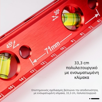 Επίπεδο με ισχυρό μαγνήτη, χυτό σώμα, 4 φυσαλίδες για εγκατάσταση σωλήνων
