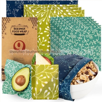 Beekinn κερωμένες επενδύσεις για τρόφιμα από ύφασμα, σετ 9 τεμαχίων, κερωμένο ύφασμα, κατάλληλο για τρόφιμα, συσκευασία από χαρτί