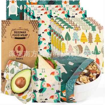 Beekinn κερωμένες επενδύσεις για τρόφιμα από ύφασμα, σετ 9 τεμαχίων, κερωμένο ύφασμα, κατάλληλο για τρόφιμα, συσκευασία από χαρτί