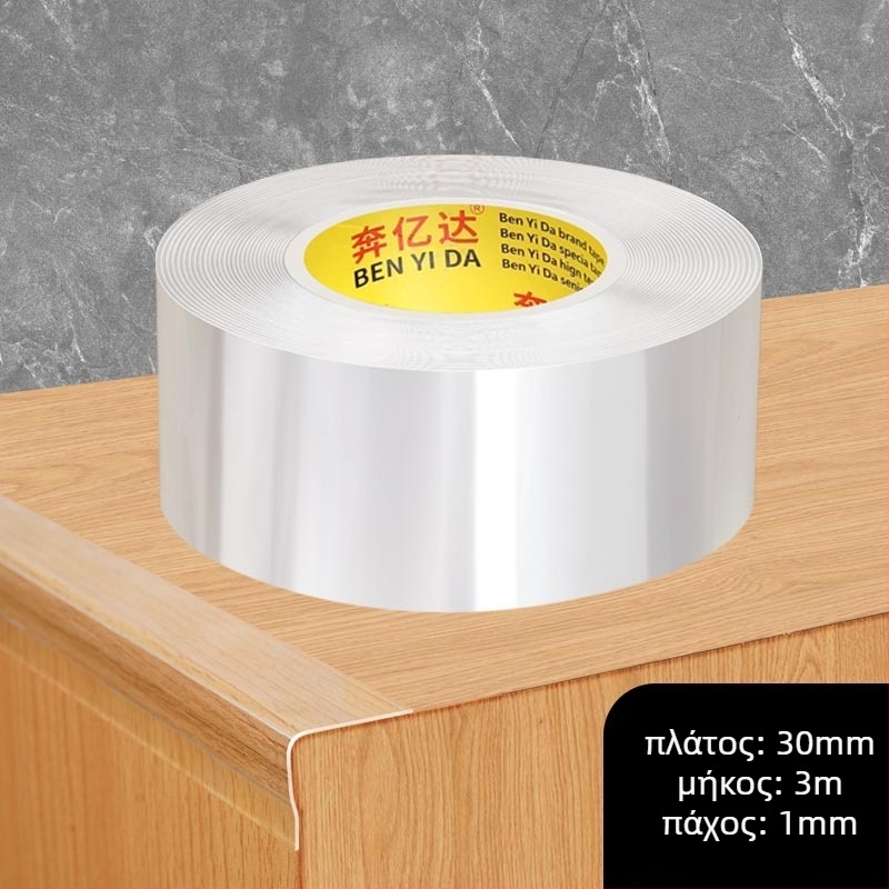 Ακρυλική ταινία προστασίας γωνίας τραπεζιού, μονόπλευρη νανοκολλητική, διαφανής, αδιάβροχη, χωρίς ραφές