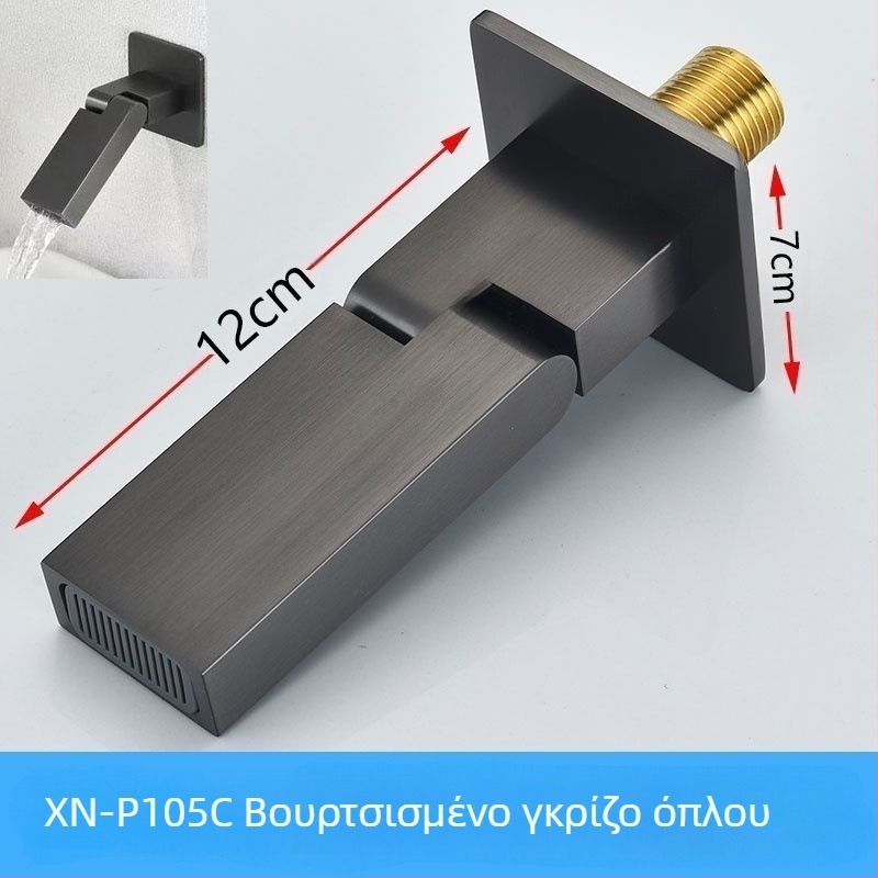 Κρυφή χαλκού βρύση με βιδωτή σύνδεση για ντους και νιπτήρα, 6 MPa, 1–80°C, μοντέρνο στυλ