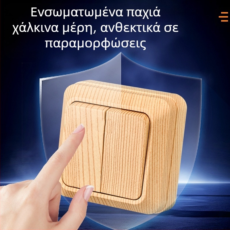 Τοίχος πριζα με διακόπτη, Ευρωπαϊκό πρότυπο, 10A, 100–250V, ορείχαλκινο σώμα, CE