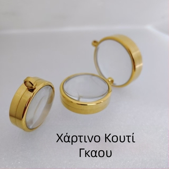 Κολιέ με γεωμετρικό σχέδιο από ανοξείδωτο ατσάλι, διαφανής κυρτός θήκη για ορυκτά κρυστάλλια, ηλεκτροπλατίωση, δεν ξεθωριάζει