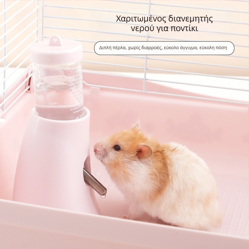 Πλαστικό δοχείο νερού για χάμστερ με μπίλια και κρεμαστό στήριγμα, 100 g