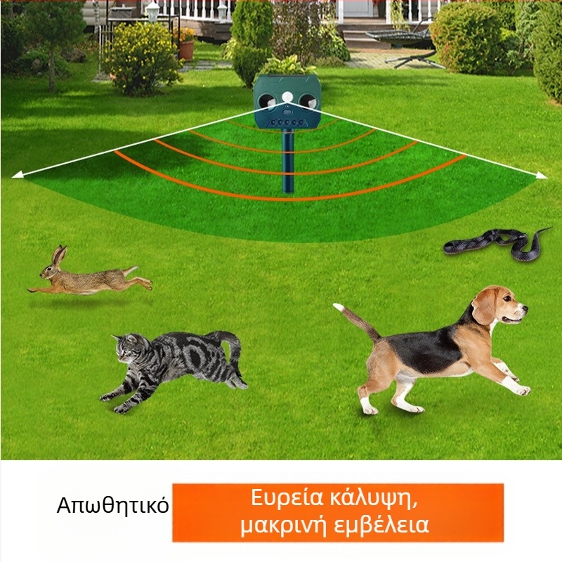 Ηλιακός υπερηχητικός απωθητής τρωκτικών, τετράγωνος σχεδιασμός, 5.5, 400-1000, 2