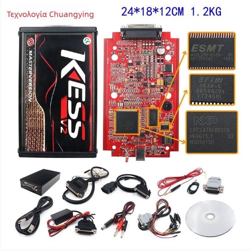 Όργανο διάγνωσης βλαβών αυτοκινήτων, KESS V2 KTAG, 12V, -50°C έως 60°C εύρος λειτουργίας