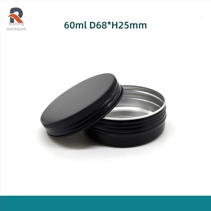 Αλουμινένιο κυκλικό βιδωτό δοχείο αποθήκευσης, χωρητικότητας 60 g; offset εκτύπωση; κυκλικό σχήμα; μοντέλο 6825 με βίδωμα, σετ 12 τεμάχια