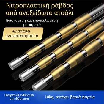Τελεσκοπική ράβδος διχτυού ψαρέματος από ανοξείδωτο ατσάλι με αντιολισθητικό ενσωματωμένο σύνδεσμο — σετ