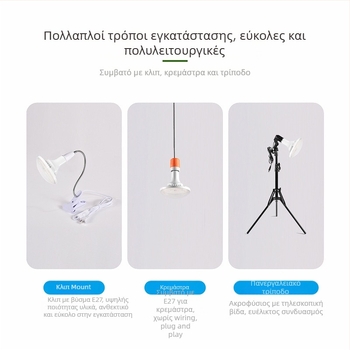 Λαμπτήρας ανάπτυξης φυτών με πλήρες φάσμα, βάση E27, 24W, 2400 lm, IP44