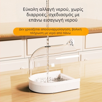 Λεκάνη Μπάνιου Πουλιών Για Παπαγάλους Και Μικρά Πουλιά – Μοτίβο Τίγρης-Πιόν, Στυλ Μαύρος Φοίνικας