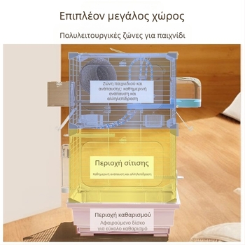 Κλουβί παπαγάλων – Μεγάλο εξωτερικό διαφανές μεταλλικό κλουβί με δίσκο αποβλήτων, κατασκευασμένο από σύρμα χαμηλού άνθρακα