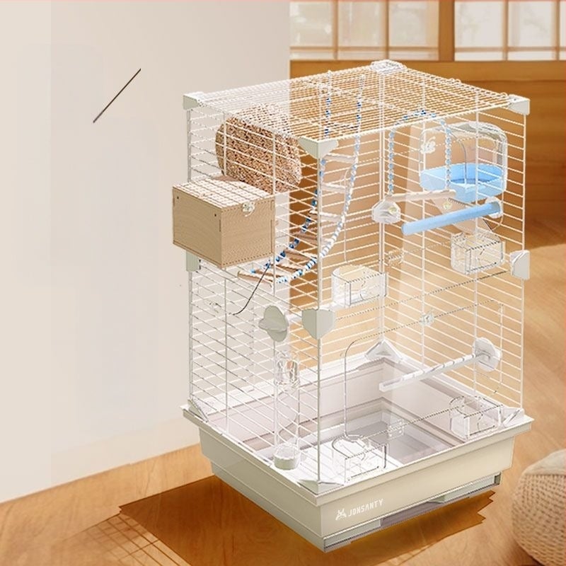 Κλουβί παπαγάλων – Μεγάλο εξωτερικό διαφανές μεταλλικό κλουβί με δίσκο αποβλήτων, κατασκευασμένο από σύρμα χαμηλού άνθρακα