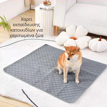 Υπόστρωμα ούρων για κατοικίδια (σκύλους και γάτες), επαναχρησιμοποιούμενο και πλένεται, αδιάβροχο με αντιολισθητική βάση (υλικά: δίχτυ + βαμβάκι + υδροπερατός στρώμα + αντιολισθητική επιφάνεια)