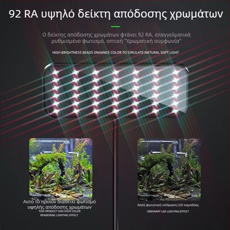 Λυχνία κλιπ ενυδρείου για φυτά, πλαστικό σώμα, ισχύς 8W–13W, βάρος 0,5 kg