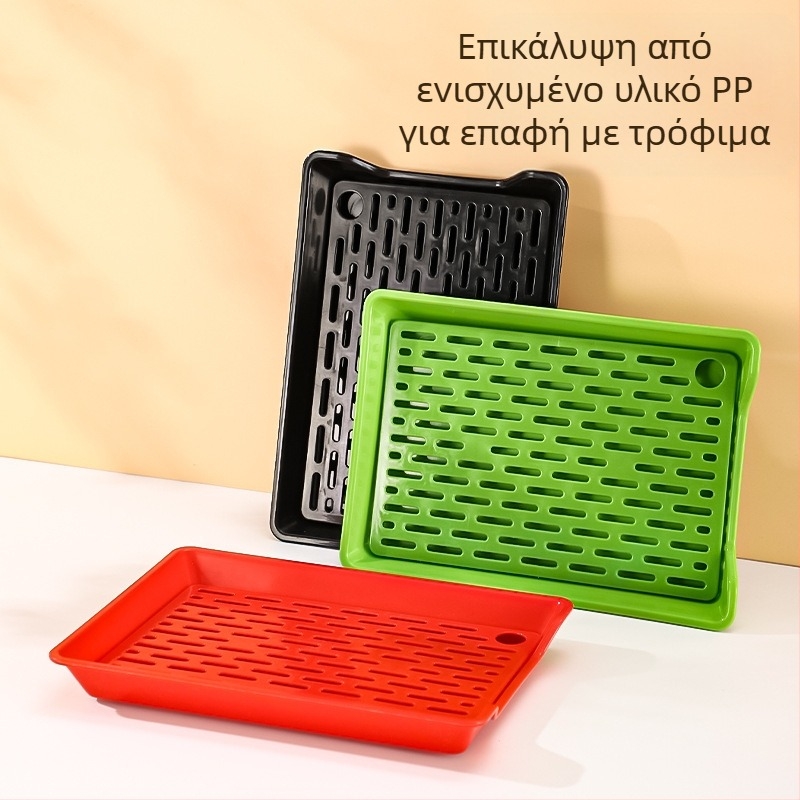 PP τετράγωνο πιάτο με δίκτυο αποστράγγισης, δυνατότητα εκτύπωσης λογότυπου κατά παραγγελία, μη κατάλληλο για φούρνο μικροκυμάτων, μοντέρνο μινιμαλιστικό στυλ