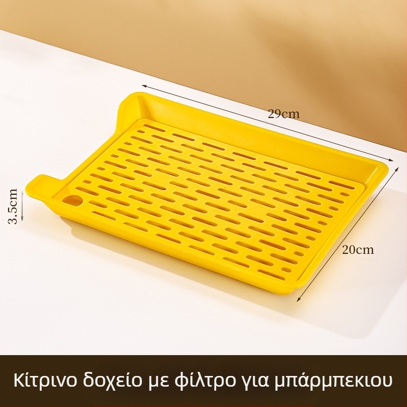 PP τετράγωνο πιάτο με δίκτυο αποστράγγισης, δυνατότητα εκτύπωσης λογότυπου κατά παραγγελία, μη κατάλληλο για φούρνο μικροκυμάτων, μοντέρνο μινιμαλιστικό στυλ