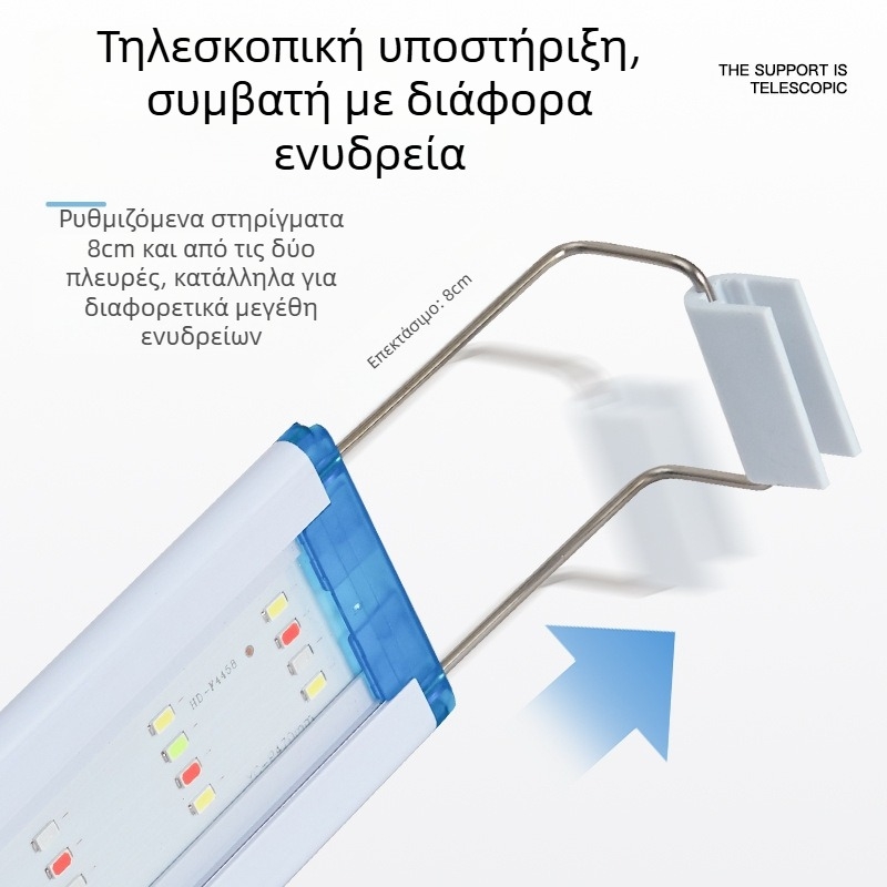 LED λαμπτήρας ενυδρείου, PVC σώμα, 6–20W, αδιάβροχος, φωτισμός για υδρόβια φυτά και χελώνες