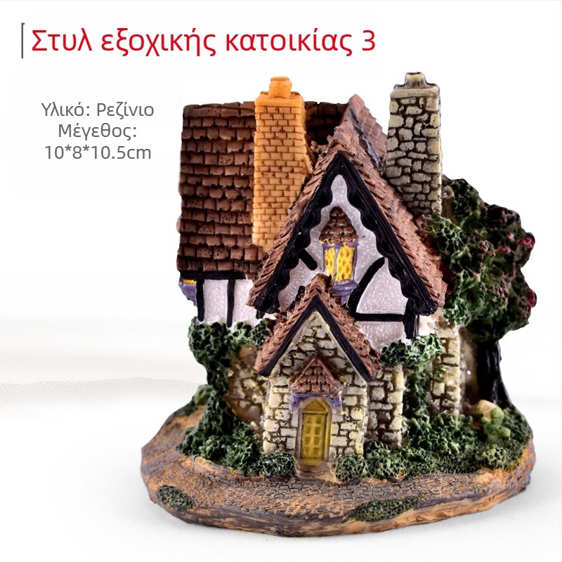 Μικροτοπία από ρητίνη με παχύφυτα, διακοσμητική φιγούρα μπονσάι και μοντέλο προσομοίωσης