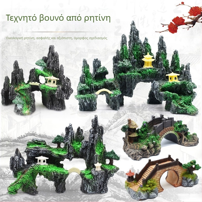 Διακοσμητικό ενυδρείου από ρητίνη – ρεαλιστικό τοπίο βράχων; Υλικό: ρητίνη; Λειτουργία: τοπίο ενυδρείου; Βάρος: περίπου 1 kg; Σετ: 1 τεμάχιο