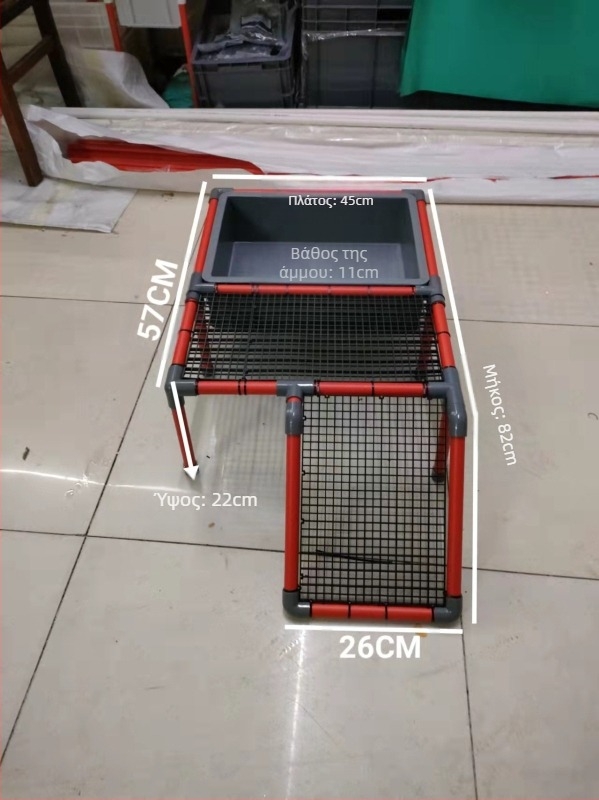 Πλέγμα πισίνας ωοτοκίας χελώνας με επιφάνεια ανάπαυσης και αρχικό καταφύγιο για αναπαραγωγή