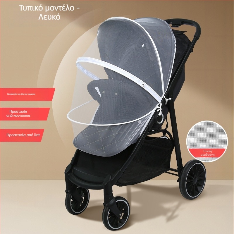 Δίκτυο για καρότσι μωρού με πλήρες κάλυμμα, αντιανεμικό, αντικουνουπικό, σκίαση, πτυσσόμενο