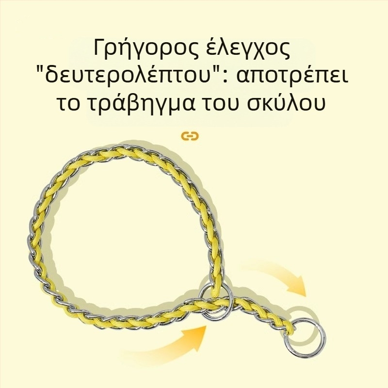 Σετ εκπαίδευσης σκύλου με P αλυσίδα: για μικρούς έως μεγάλους σκύλους, νάιλον αλυσίδα, λουρί και κολάρο