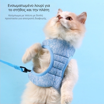 Θωρακική ζώνη για γάτες Da Da Bear με quilted επένδυση