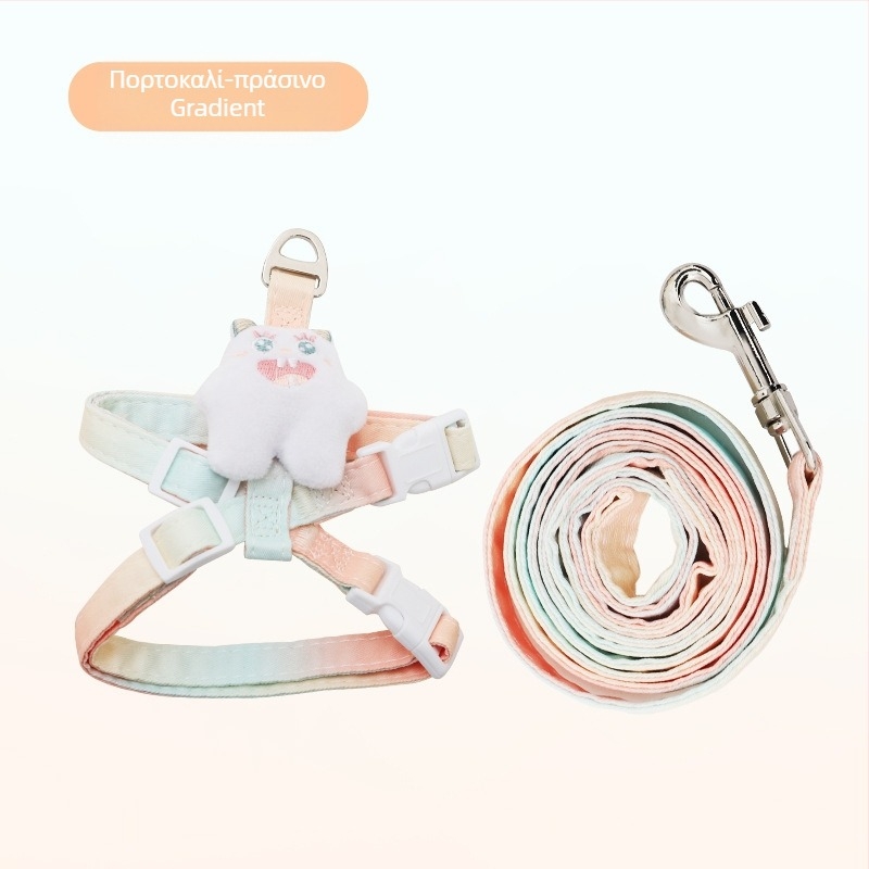 Λουρί περιπάτου γάτας - μη επεκτεινόμενο, ρυθμιζόμενος θώρακας-ιμάντας, νάιλον σχοινί με συνδετήρες κράματος και ABS