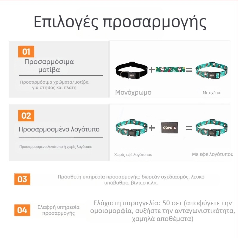 Πολυεστερικό κολάρο για κατοικίδια, για σκύλους και γάτες, Κωδικός 001, συσκευασία 50 τεμαχίων