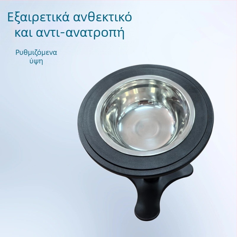 Σετ μπολ για σκύλους και γάτες με αργό γεύμα — προστασία από ανατροπή, περιλαμβάνει βάση για μπολ, ανοξείδωτα μπολ και πλάκες αργής τροφοδοσίας, τρίγωνη βάση