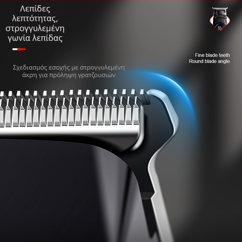 Κουρευτική μηχανή μαλλιών, επαναφορτιζόμενη, με κινητήρα με βούρτσες, λεπίδες από ανοξείδωτο ατσάλι, ενσωματωμένη μπαταρία 1200-2000mAh, 1-3 ώρες λειτουργίας