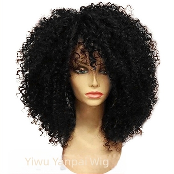 Σετ περούκα κοντών κυματιστών σγουρών μαλλιών, εξωτικό στυλ, ίνες ανθεκτικές στη θερμότητα, ρεαλιστική όψη, για γυναίκες