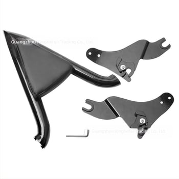 Πλάτη στήριξης για Harley μοτοσικλέτες, με διαιρούμενο γρήγορο κλείσιμο για επιβάτη και σχέδιο μυτερού τόξου (Μοντέλο 014588)