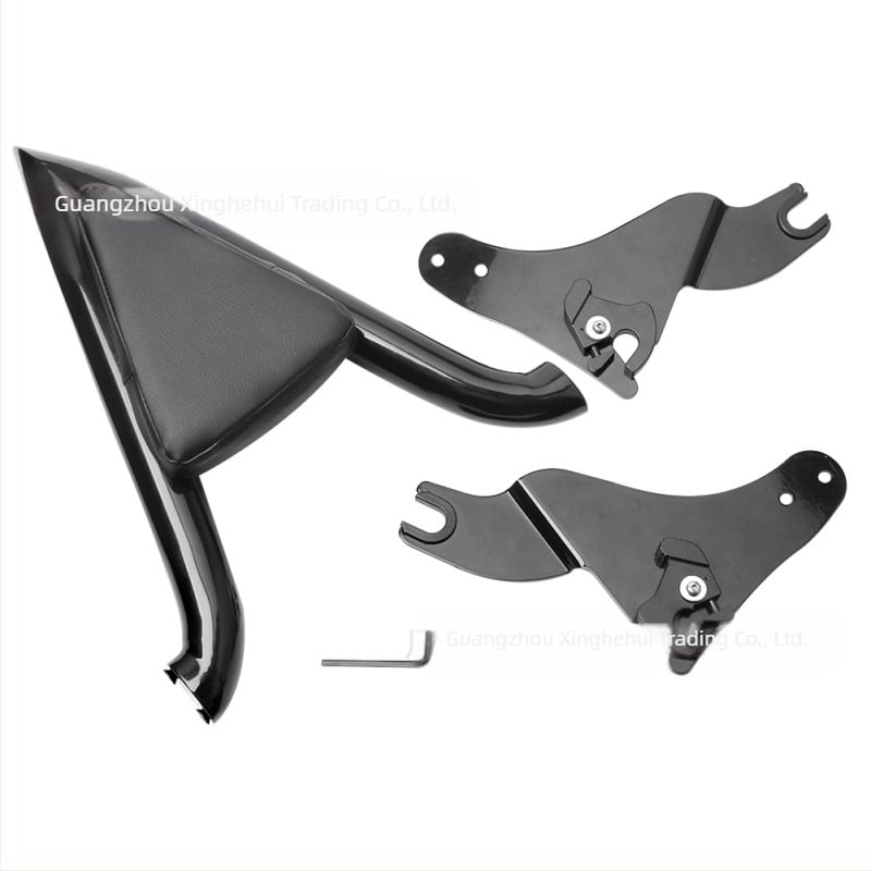 Πλάτη στήριξης για Harley μοτοσικλέτες, με διαιρούμενο γρήγορο κλείσιμο για επιβάτη και σχέδιο μυτερού τόξου (Μοντέλο 014588)