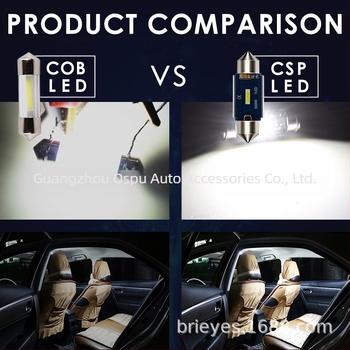 Φωτιστικό οροφής LED αυτοκινήτου, Double tip C5W Festoon, 1 CSP1860 LED, 2.7W, 12-16V