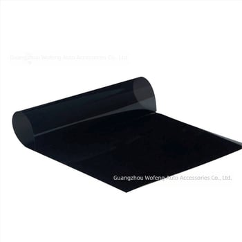 Αυτοκινητικό φιλμ ηλιακής προστασίας για τζάμια — επιλογές διαπερατότητας φωτός 15–50%, θερμική μόνωση 80%, UV προστασία 80%, ανάκλαση ορατού φωτός 50%.