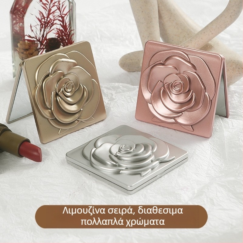 Καθρέφτης μακιγιάζ διπλής όψης, φορητός, αναδιπλούμενος, στρογγυλός, μη ηλεκτρικός, για υπνοδωμάτιο και μπάνιο