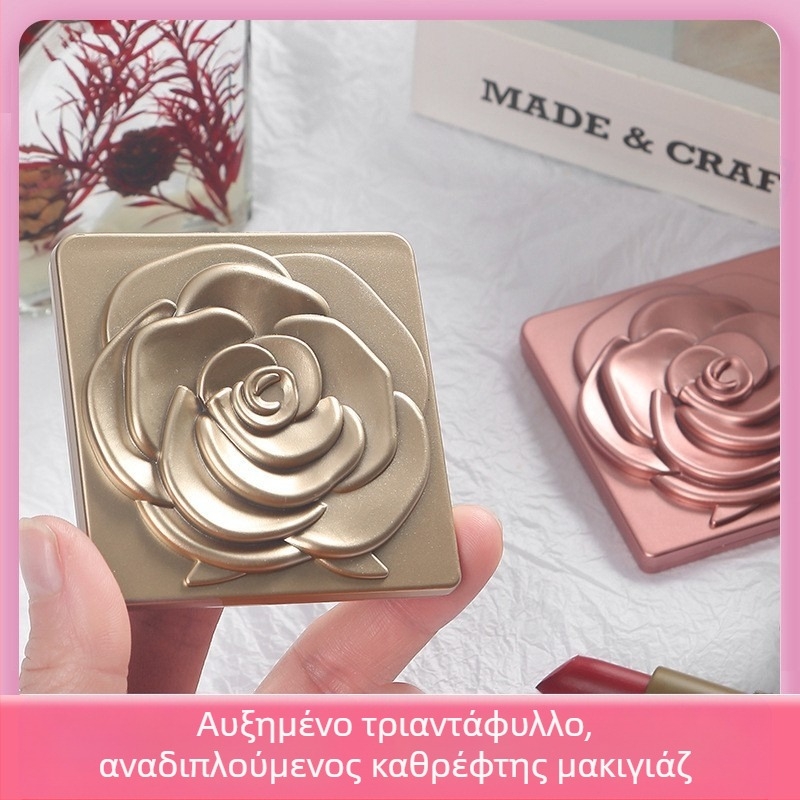 Καθρέφτης μακιγιάζ διπλής όψης, φορητός, αναδιπλούμενος, στρογγυλός, μη ηλεκτρικός, για υπνοδωμάτιο και μπάνιο