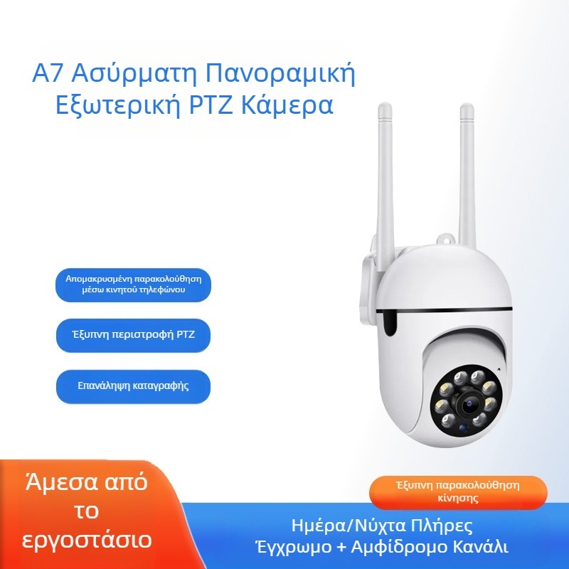 Οικιακή IP κάμερα, ασύρματη για εσωτερική χρήση (τροφοδοσία 5V, νυχτερινή όραση 0,4 lux, -20 έως 55 °C, λειτουργία συναγερμού)